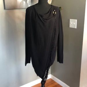 Asymmetrical Sweater with Frings